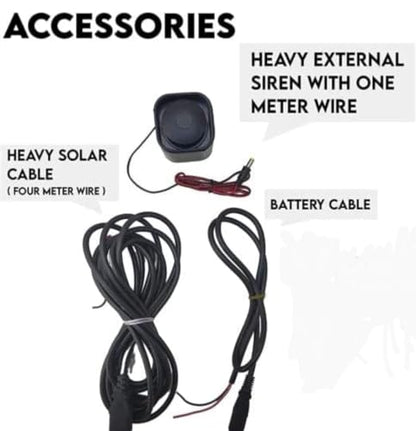ZATKA Machine AC DC Solar Fence Energizer (jhatka Machine kit) with 200 pcs Insulator 25 pcs Corner and Siren with Cable Accessories
