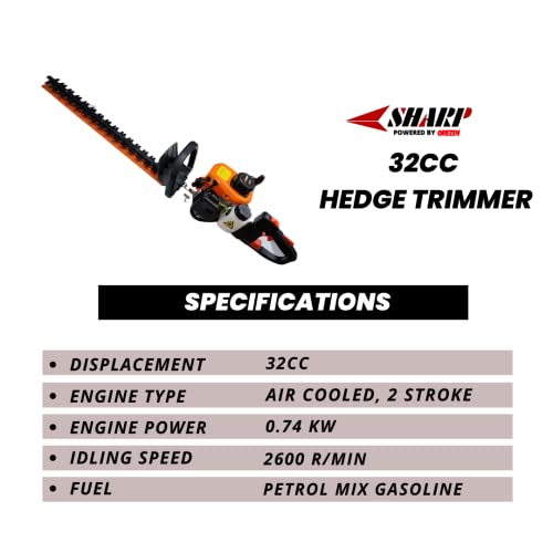 OREZEN Sharp 32CC - 2 Stroke Air Cooled Engine - Portable Crop Harvestor - (Hedge Trimmer)