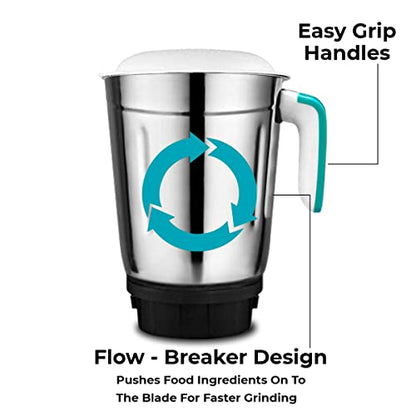 INALSA Mixer Grinder Jazz Pro -550W with 3 Stainless Steel Jars| 30 Min Motor Rating| Robust Nylon Coupler | Overload Protection| ISI Certified| 2 Year Warranty