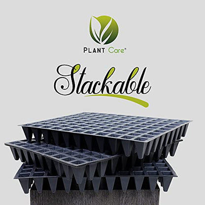 PLANT CARE Seed Starter Kit, 99 Cell Seedling Trays Gardening Germination Plastic Tray Nursery Pots Mini Propagator Plant Grow Kit Plug Tray for Seedling Germination (99 Cavity- 0.95mm)- Pack of 25