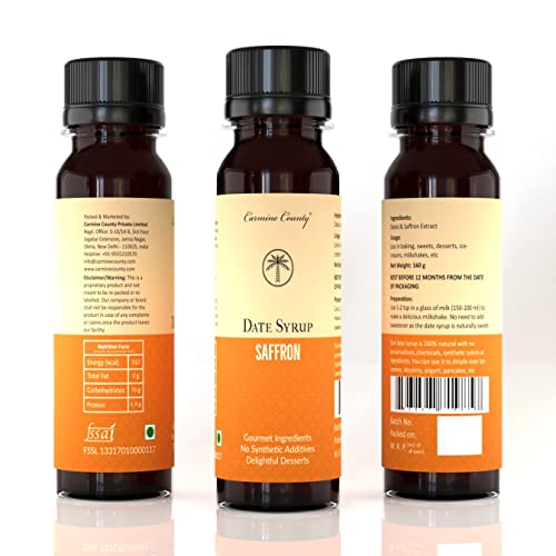 Carmine County All Natural Saffron flavoured Date Syrup 160 g