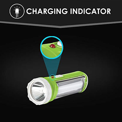 SYSKA Tuo Portable Rechargeable Led Lamp Cum Torch with Upto 4hrs Backup (Green-White) (1)