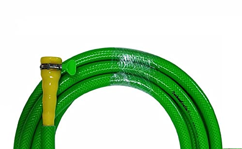 TechnoCrafts PVC Braided Hose Pipe for Watering Sets 30 Meter (100 feet) 3/4" (0.75 Inch or 19mm) Bore Size - 3 Layered Hose Pipe with 7 Function Spray Gun, 1" Tap Connector & 2 Butterfly Clamps