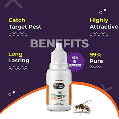 Chipku - Fruit Fly Bactocera Dorsalis attractant Liquid Methyl Eugenol - 25 ml (Pack Of 5 )