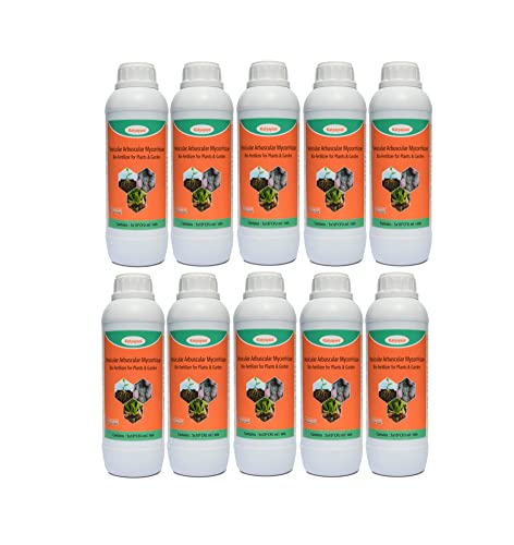 Katyayani Vesicular Arbuscular Mycorrhiza (VAM) Bio Essential Organic Plant Fertilizer | Increases Resistance to Drought | Root Growth | 2 X 10^8 Cfu Ml/min | 10 Litre | 1000ml x 10 |