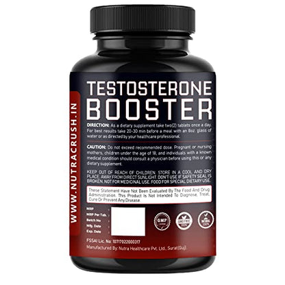 Nutra Crush TIGER EXTRA | Testosterone Booster For Men | For Max Strength | With Horny Goat Weed, Maca Root, Ashwagandha, Shatavari, Panax Ginseng & More Powerful Herbs| Performance Enhancer