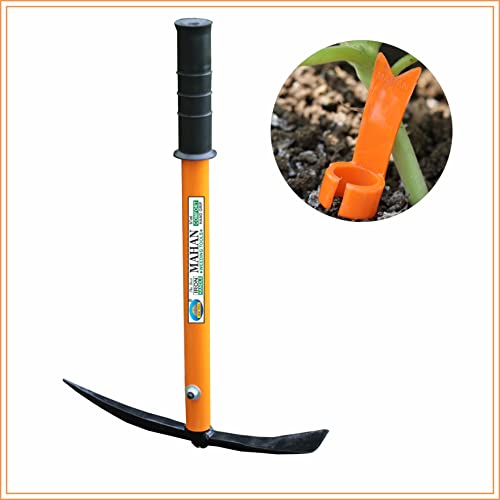 Mahan Double Garden Tiller Manual Heavy Duty Weeding Tool / Garden Tool with Handel | Sharp, Strong, Durable Steel Planter Accessories and Gifting Tools | | Free Ring Weeder