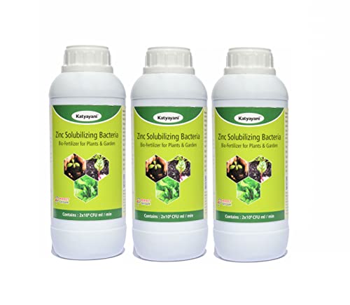 Katyayani Zinc Solubilizing Bacteria Bio Fertilizer Zinc Provider for All Plants and Home Garden Eco Friendly Liquid Zinc Fixing Bacteria Recommended by Npop for Organic Farming ( 5 X 10*8 Cfu Ml/min ) - 3 Litre Pack