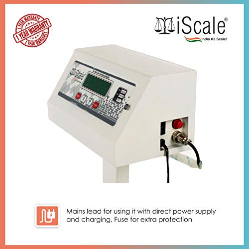 iScale Electronic Platform Weighing Scale 100kg Capacity 10g Accuracy Weight Machine Digital for Shop, Commercial and Industrial use Mild Steel Heavy Platform size 16x16 Inches (400x400mm)