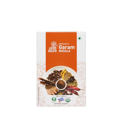 Pure & Sure Organic Garam Masala Powder | Delicious & Aromatic Garam Masala Mix | Curry Masala Powder, 100g