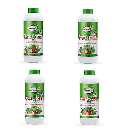 आत्मानम सदाबहार 500ml - जैविक फूल उर्वरक - फूल, फल, सब्जी, जड़ या बीज की जैविक वृद्धि - 4 का पैक