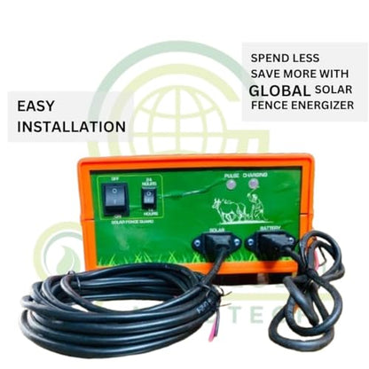 GREEN GLOBAL AGROTECH Plastic Zatka Machine Solar Fence Energizer Security System for Agricultural Farms 20 Acre Area Covered