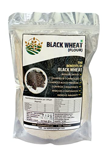 SIDHIBHARAT AGRO Black Wheat Flour,Naturaly Grown, Anti-Oxidant, Low Gluten,Rich in Micro-nutrients, High Dietary Fiber & Protien
