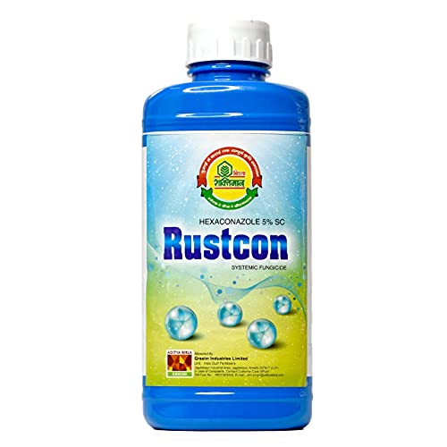 Rustcon Systemic Fungicide Hexaconazole 5% SC for Sheath Blight, POWDERY Mildew on Paddy Mango Grapes Systamatic Fungicide for Plants- 1000 ML