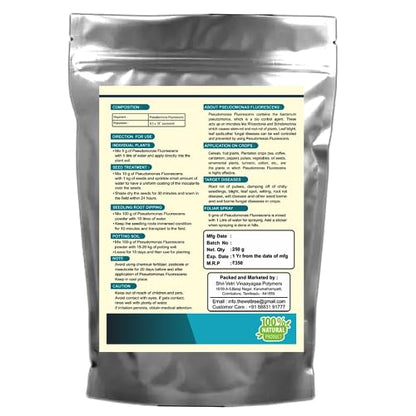 THE WET TREE Pseudomonas Fluorescens Powder | Bio Fungicide for Seeds & Home Garden Plants | Against Root Rot, Stem Rot, Wilt & Fungal Dieases (250 GM)