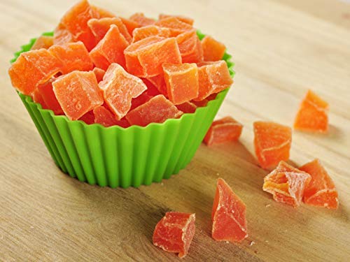 McSam Dried Papaya 200gms Papaya Chunks, Dried Papaya Cubes, Dried Fruits, Papaya