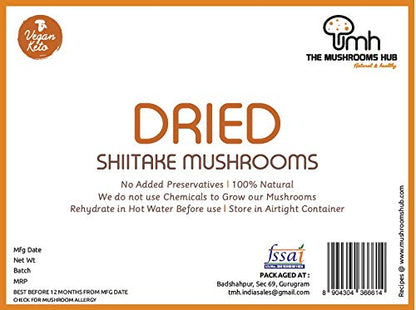 The Mushrooms Hub Dried Shiitake Mushrooms (100 g)