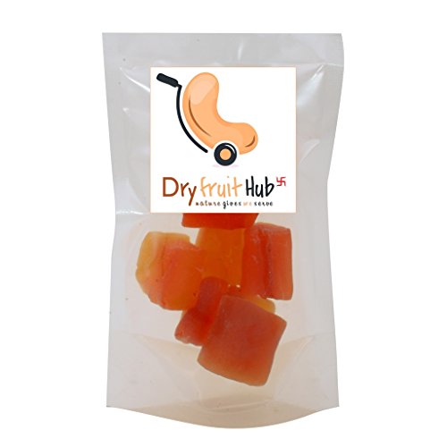 Dry Fruit Hub Dried Papaya Fruit Candied 800gms Candied Papaya Cubes, Papaya Chunks Candied