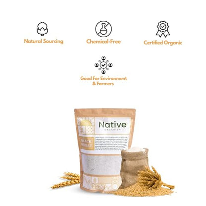 Native Organica "Natural Hand Chakki Black Wheat Flour (2 Kg) Ideal for Consumption & Culinary Use | Packed with Antioxidants | Ideal for Individuals with High Blood Sugar"