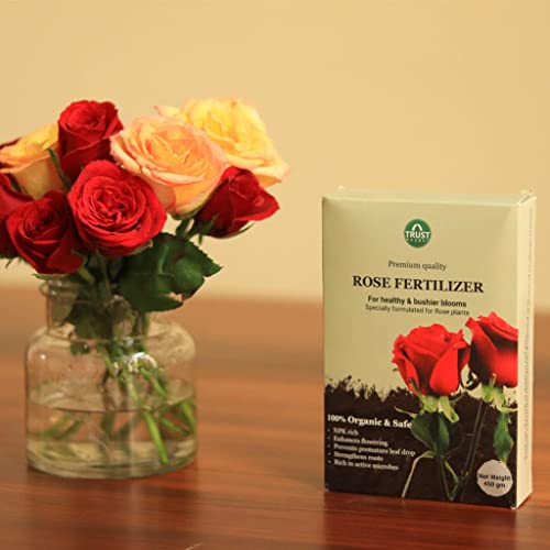 TrustBasket Rose Fertilizer (450gm - Set of 1) | Rose Plant Food For Flowering Plants | For All Rose Varieties | Flower Booster Rose Mix | Granulated Rose Food
