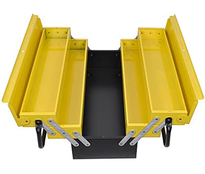 Plantex High Grade Metal Tool Box for Tools/Tool Kit Box for Home and Garage/Tool Box Without Tools-5 Compartment(Yellow & Black)