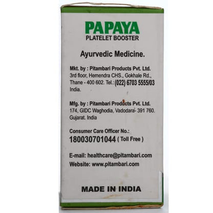 Pitambari Herbal Papaya Tablets 600mg Platelet Booster (30Tablets)
