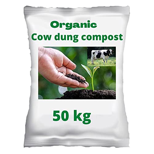 Plant Cow Dung fertilizers for Plants, Cow Dung Manure for Plants, Cow Manure for Plants, Cow Manure for Home Gardening, Cow Dung Compost for Plants (50 kg)