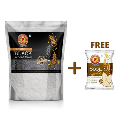 P Mark Black Wheat Flour 1KG+ Free Sooji 200 gm