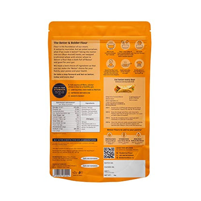 The Better Flour Emmer Wheat Flour, Khapli Wheat (1kg), High Dietary Fiber Low Glycemic Wheat Flour, Stoneground Emmer Wheat/Khapli Atta