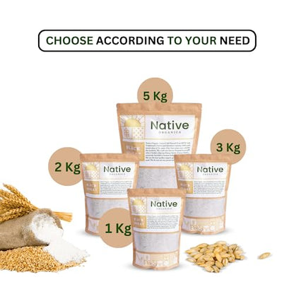 Native Organica "Natural Hand Chakki Black Wheat Flour (2 Kg) Ideal for Consumption & Culinary Use | Packed with Antioxidants | Ideal for Individuals with High Blood Sugar"