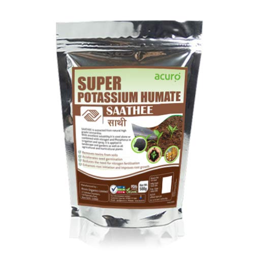 ACURO Saathee Super Potassium Humate for Home Plants, Gardens and Agriculture - Humic Acid, Nutrient for Growth (500 g)