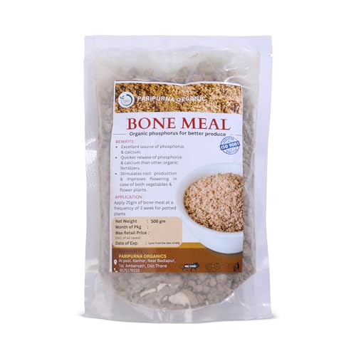 Paripurna Organics Bone Meal 1 kg Fertilizer For Plant | Steamed Bone Meal Natural Plant Fertilizer Home Garden All Kind of Plant