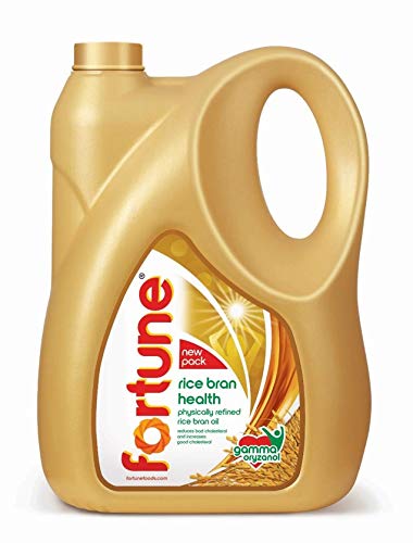 Fortune Rice Bran Health Oil, Cooking Oil for Healthier Heart, 5l Jar