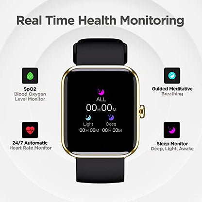 boAt Xtend Smart Watch with Alexa Built-in, 1.69” HD Display, Multiple Watch Faces, Stress Monitor, Heart & SpO2 Monitoring, 14 Sports Modes, Sleep Monitor, 5 ATM & 7 Days Battery(Pitch Black)