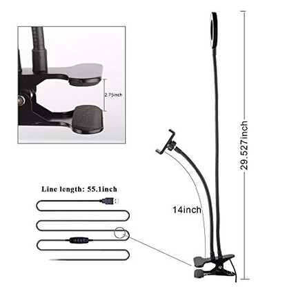 Unifree Professional Selfie Ring Light and Cell Phone & Webcam Holder Stand for Live Stream, Makeup TIK Tok, Vigo, YouTube and Video Recording.