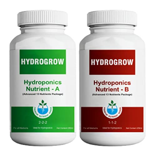 Garden Genie Hydro Grow A & B Nutrient (250ML) | NPK, Macro & Micro Nutrients for Plants | Balanced Plant Nutrition for Hydroponics