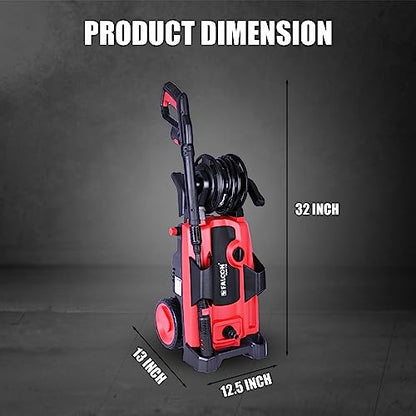 FALCON HiJet-110 Electric Garden Washer 2100W High Pressure 110 Bar Power Cleaner Machine Portable with Wheels Ideal for Car Home Garden