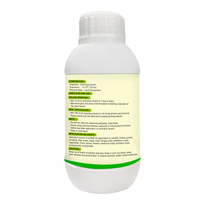 OrganicDews Liquid Verticillum lecanii (1x10^8 CFU/ml) 250 ml with Measuring Cup 25 ml - Bio Insecticide for Plants - Against Sucking Insects Like Aphids, Thrips and Whiteflies 250 ml