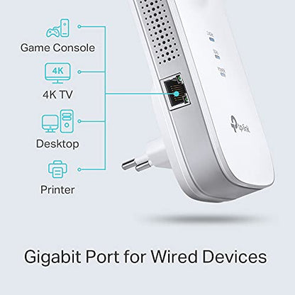 TP-Link AC1750 Universal Dual Band Range Extender, Broadband/Wi-Fi Extender, Wi-Fi Booster/Hotspot with 1 Gigabit Port and 3 External Antennas, Built-in Access Point Mode, 1750Mbps Speed (RE450)