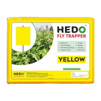 HEDO फ्लाई ट्रैपर स्टिकी शीट पीली और नीली मिक्स शीट, खेती और आउटडोर के लिए कीट पकड़ने वाली शीट थ्रिप्स, एफिड्स और व्हाइटफ्लाई को नियंत्रित करने के लिए 1 का पैक (25 पीस)