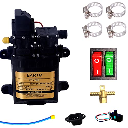 अग्रीनाश हेवी ड्यूटी 12v DC बॅटरी इलेक्ट्रिक पोर्टेबल डायफ्राम पंप 220 PSI डबल मोटर किट कार वॉशर म्हणून वापरले जाते एसी क्लीनिंग ॲग्रीकल्चर स्प्रिंकलर वॉटर ड्रिप इरिगेशन क्लिअरिंग हाउस शॉवर स्प्रे