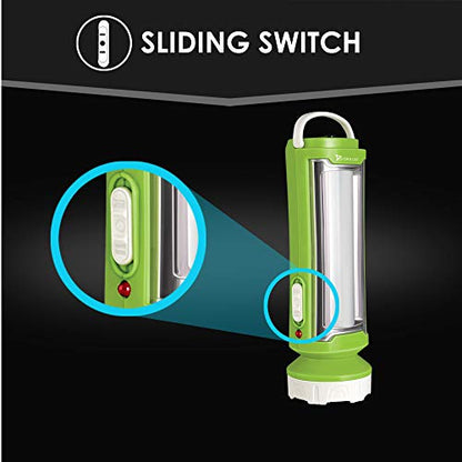 SYSKA Tuo Portable Rechargeable Led Lamp Cum Torch with Upto 4hrs Backup (Green-White) (1)