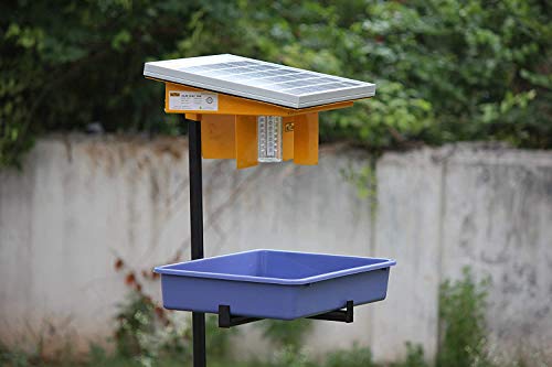 HECTARE Jumbo Automatic Solar UV Light, Li-Ion Battery and Tray Insect Trap with 10 watt Solar Panel for Pest Collection, Yellow