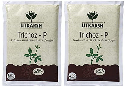 Utkarsh Trichoz-P (900 gm)(Trichoderma Viride 1.5% W.P.: 2 x 10^6 - 10^8 CFU/gm.) Bio Fungicide (set of 2)