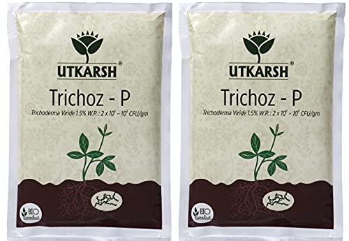 Utkarsh Trichoz-P (900 gm)(Trichoderma Viride 1.5% W.P.: 2 x 10^6 - 10^8 CFU/gm.) Bio Fungicide (set of 2)