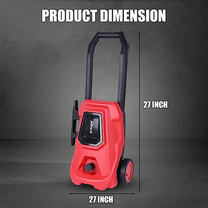FALCON HiJet-75 Electric Garden Washer 1400W High Pressure 75 Bar Power Cleaner Machine Portable with Wheels Ideal for Car Home Garden