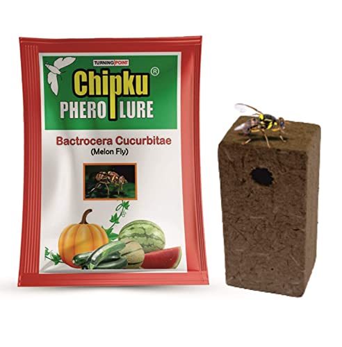 Chipku catch master Pheromone Lure Bactocera Cucurbitae Fruitfly Trap for Melon, Cucumber, Gherkin, Pumpkin, Pointed Gourd (Brown) - Pack of 2 Lures