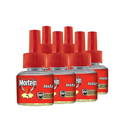 Mortein Insta5 Mosquito Repellent Liquid Refill - 45ml x 6 (Buy 4 Get 2 Free) | 100% Protection from Dengue Mosquitoes, Pack of 6