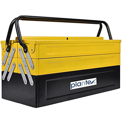 Plantex High Grade Metal Tool Box for Tools/Tool Kit Box for Home and Garage/Tool Box Without Tools-5 Compartment(Yellow & Black)