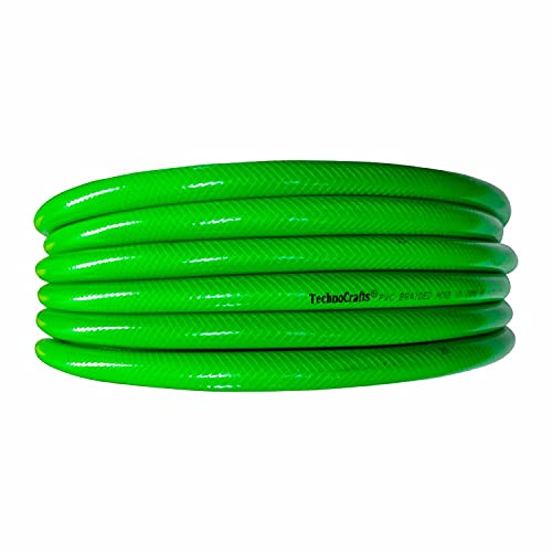 TechnoCrafts PVC Braided Hose Pipe for Watering Sets 30 Meter (100 feet) 3/4" (0.75 Inch or 19mm) Bore Size - 3 Layered Hose Pipe with 7 Function Spray Gun, 1" Tap Connector & 2 Butterfly Clamps